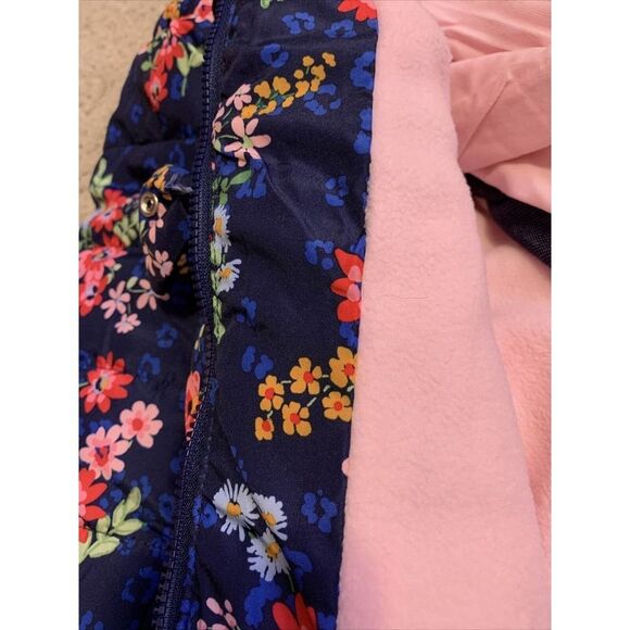 Girls Toddler Puffer Jacket 3-piece Set Pants Floral Hooded NWT Little Me - Picture 12 of 12
